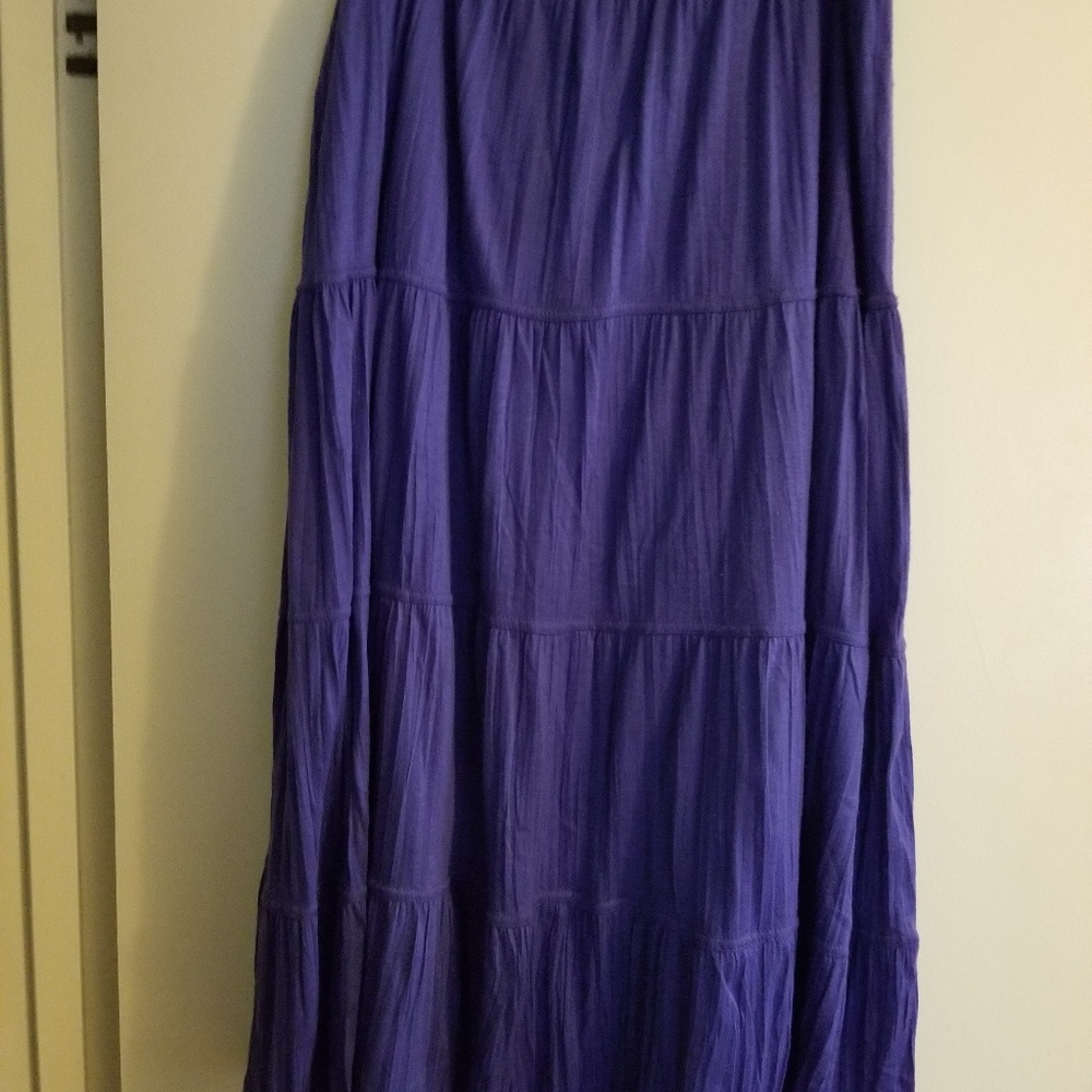 Purple tiered maxi skirt